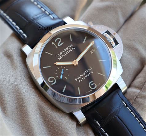 panerai luminor marina black case brown leather|Panerai Luminor Marina PAM 1312 44mm Automatic .